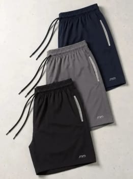 Kit 3 Bermuda Masculina Tactel Com Elastano Academia Treino