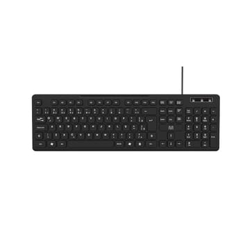 Teclado com Fio Multi USB com 3 Níveis de Ajuste de Altura, Teclas Silenciosas e LEDs Indicadores – Preto TC144