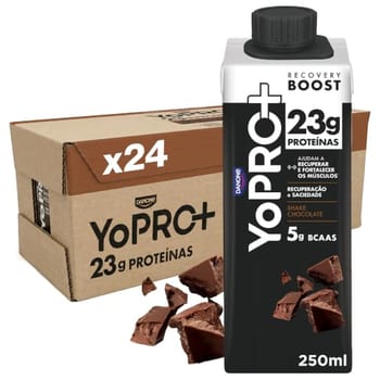 YoPRO Bebida Láctea UHT Chocolate Líquida Caixinha 250ml - 23g de Proteínas - Sem Lactose - Pack com 24 Unidades