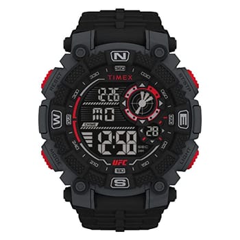 Timex Relógio masculino UFC Redemption de 50 mm – Caixa preta com mostrador digital, Preto