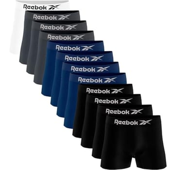 Kit 12 Cuecas Boxer Reebok Masculinas Microfibra Adulto Box Sem Costura (BR, Alfa, G, Regular, Sortidos 2)