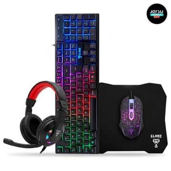 Combo GAMER 4 em 1 MTS, Nightmare • Mouse 4D - 3600 Dpi • Teclado RGB LED Rainbow Anti-Ghosting • Fone e Microfone Headset 45mW Stereo • Mousepad