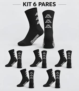Kit 6 Pares Meias Kappa Algodão Cano Médio Conforto Original