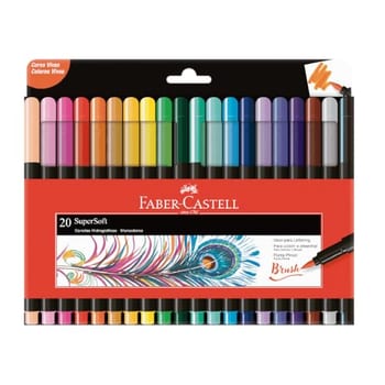 Caneta Ponta Pincel Faber-Castell Supersoft Brush 20 cores
