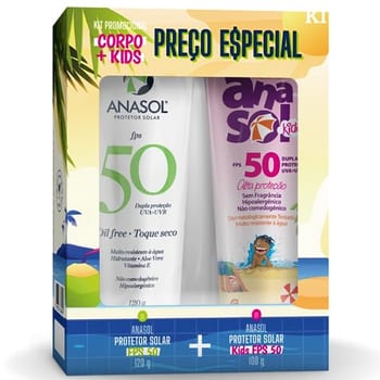 Kit FPS 50 Corpo 120g + FPS 50 Kids 100g - Anasol
