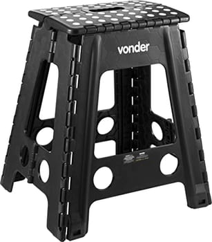 Vonder, Banqueta Plástica Dobrável, Preta, Altura 450 Mm.