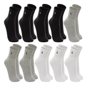 Kit 10 Pares Meia Lupo Original Masculina Cano Médio Algodão