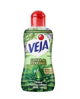 Veja Gotas de Perfume Citrino Alecrim Limpador Perfumado Concentrado 100 ml