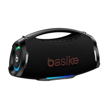 Basike Caixa de Som Estéreo Sem Fio, Boombox 200W, Bluetooth, preto