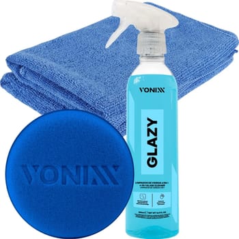 Vonixx Glazy Limpa Vidros 4 em 1 500ml Reduz Atrito com Pano Aplicador