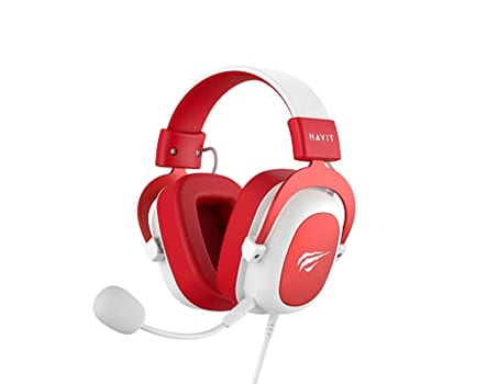 Havit Headphone Fone de Ouvido H2002d Red, Gamer, com Microfone, Falante 53mm, Plug 3, 5mm: compatível com XBOX ONE e PS4, HV-H2002d Cor Vermelho e