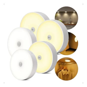 Kit 5 Luminária Sensor De Presença Automático Led Luz Neutra