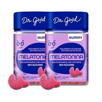 Kit 2x Melatonina Sabor Morango 2x60 Gomas Fini Dr Good