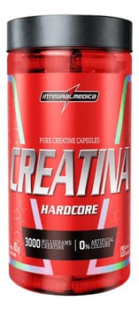 Creatina Hardcore 100% Pura 120 Capsulas Energia e Força - Integralmedica