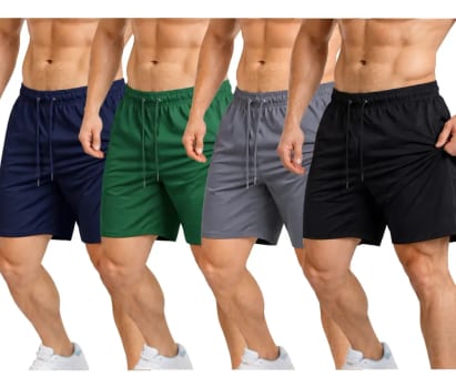 Kit 4 Bermuda Masculina Short Praia Tactel Elastano Academia
