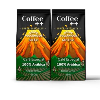 Kit 2 Pacotes Café Especial em Grãos Coffee Mais Variedades: Solos Vulcânicos - 100% Arábica (2x250g)