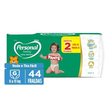 Personal Fralda Baby Total Protect Pants Grande, 44 Unidades
