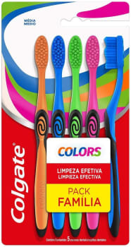 Escova De Dente Para Família Colgate Colors 5 Unid