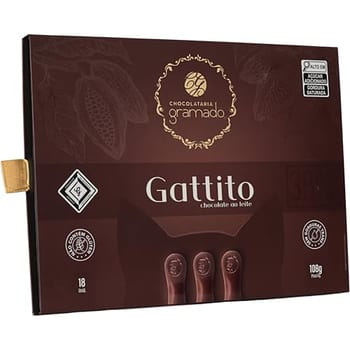 Chocolataria Gramado, Gattito de Chocolate ao Leite 38% Cacau, 108 g