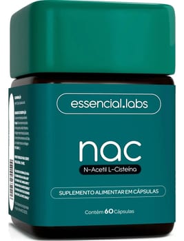 NAC 600mg - Fórmula Exclusiva com Máxima Concentração e Pureza - N-Acetil L-Cisteína - 60 Cápsulas