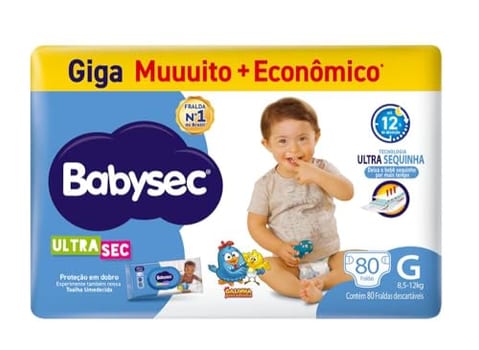 Sof Fralda Babysec Ultra Giga G 2X80