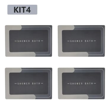 Kit4 Tapetes Para Banheiro Tapete Mágico Ultra  Para Absorçã