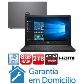 Notebook Dell Core i7-8550U 8GB 2TB Placa de Vídeo 2GB Tela 15.6” Windows 10 Inspiron I15-3576-A70C