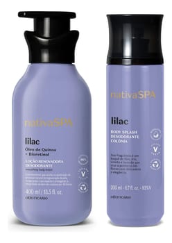 Nativa Spa Lilac: Loção Corporal 400ml + Body Splash 200ml