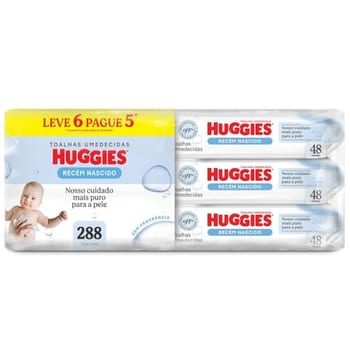 Lenços Umedecidos Huggies Recém-Nascido Sem Fragrância 6x48U