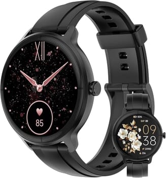 Smartwatch Preto com Tela Sensível ao Toque 1,27 Polegadas, Bluetooth, Monitoramento de Sono, Mais de 100 Modalidades Esportivas, Resistente à Água