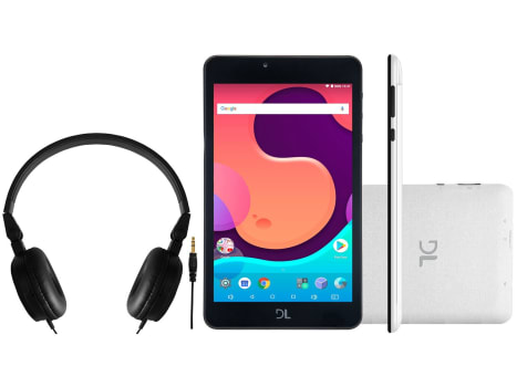 Tablet DL Creative Tab com Headphone 8GB 7” Wi-Fi - Proc Quad Core Android 7.1 Câmera Integrada