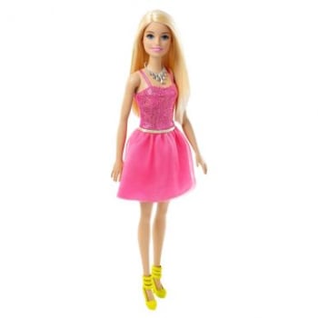 Barbie Glitter Loira com Vestido Pink - Mattel