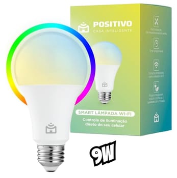 Smart Lâmpada Wi-fi Positivo Casa Inteligente, Iluminação Branca (quente E Fria) E Rgb (até 16 Milhões De Cores), 9w, 806 Lúmens, Led, Bivolt