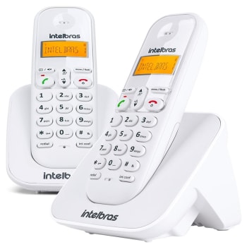 Telefone Intelbras Sem Fio TS 3112 + Ramal, Identificador de Chamadas, Branco