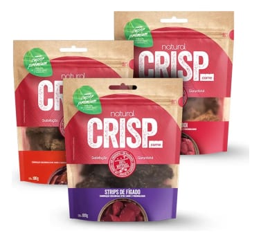 Kit Petisco Saudável Natural Crisp Para Cães Com 3 Unidades