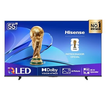 Hisense Smart TV UHD 4K Hi-QLED 55" Polegadas 55Q6QV com HDR10+, Dolby Atmos, Sports Mode, Game Mode Plus e Compatível com Alexa