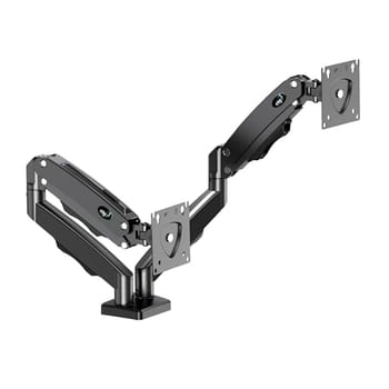 ELG, F160N, Suporte Articulado de Mesa com Pistão a Gás e Ajuste de Altura, 2 Monitores de 17” a 35”, Com Organizador de Cabos, Capacidade de 2kg a