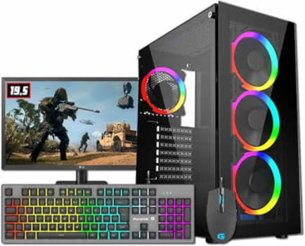 Pc Gamer Montado Amd Ryzen 5 5600gt+a520m+16gb Ddr4+ssd 480gb+500w+gab Gamer Rgb+monitor 19,5"+teclado e Mouse Gamer