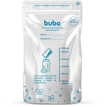 Saco Para Armazenar Leite Materno, Buba, Branco