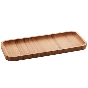 LYOR - Bandeja de Bambu Hire Marrom Natural 28cm - Mesa Posta - Organização - Utensílios de Cozinha - Enxoval - Decoração - Travessa Retangular