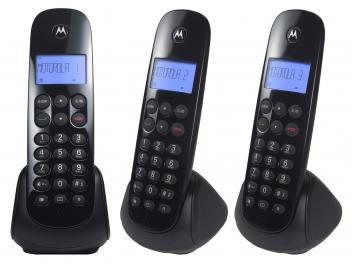 Telefone Sem Fio Motorola MOTO700-MRD3 + 2 Ramais - Identificador de Chamada Preto - Magazine Ofertaesperta