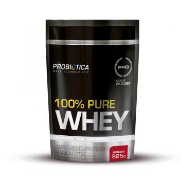 Whey Protein 100% Pure Whey Refil Pouch Probiótica 825g - Morango