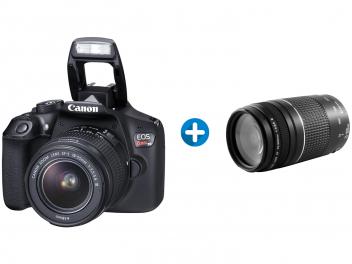 Câmera Digital Canon EOS Rebel T6 18MP - Profissional + Lente Zoom Telefoto 75-300mm
