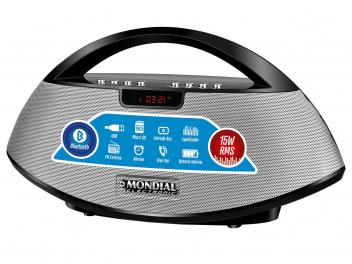 Som Portátil Mondial FM 15W RMS - Speaker Bluetooth Entrada SD e USB 