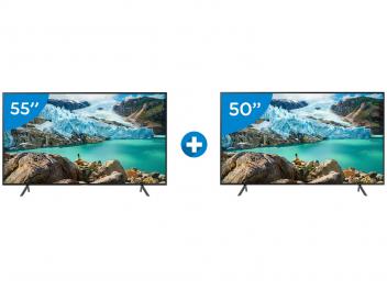 Smart TV 4K LED 55” Samsung UN55RU7100GXZD - Wi-Fi Conversor Digital + Smart TV 4K LED 50” - Magazine Ofertaesperta
