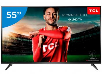 Smart TV 4k LED 55” TCL P65US Wi-Fi HDR - Conversor Digital 3 HDMI 2 USB - Magazine Ofertaesperta