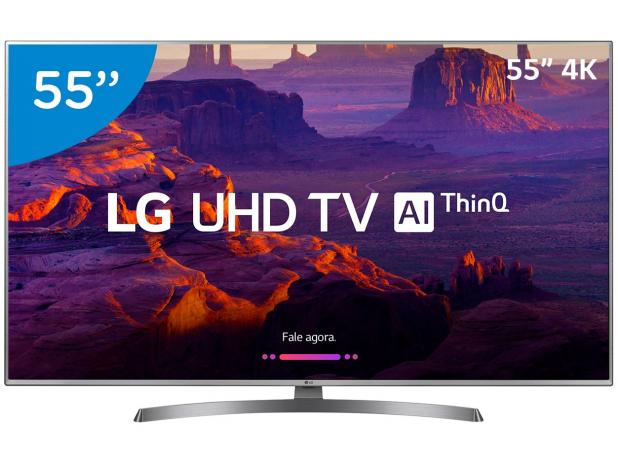 Smart TV LED 55” LG 4K/Ultra HD 55UK6540PSB - WebOs Conversor Digital Wi-Fi 4 HDMI 2 USB