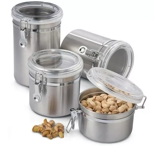 Conjunto 4 Und Potes Hermético Em Inox CK4138 - Clink