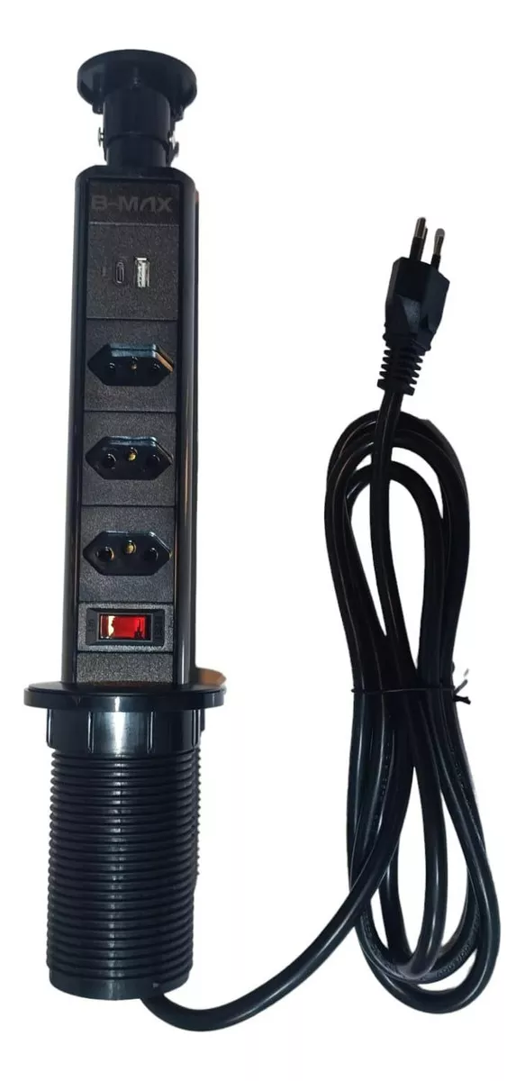 Torre De Tomada BM-8691 Multiplug Com 3 Tomadas 2 USB