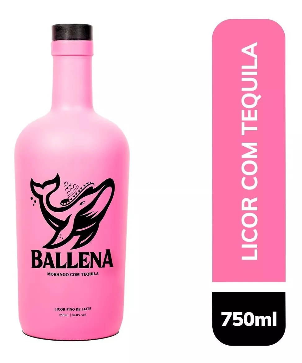 2 Unidades — Licor Creme de Morango com Tequila Ballena 750ml